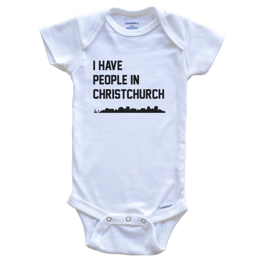 I Have People In Christchurch New Zealand Skyline Baby Bodysuit