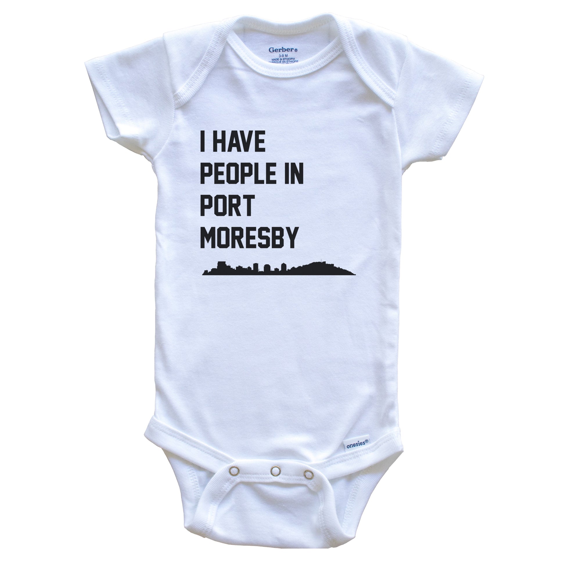I Have People In Port Moresby Papua New Guinea Skyline Baby Bodysuit