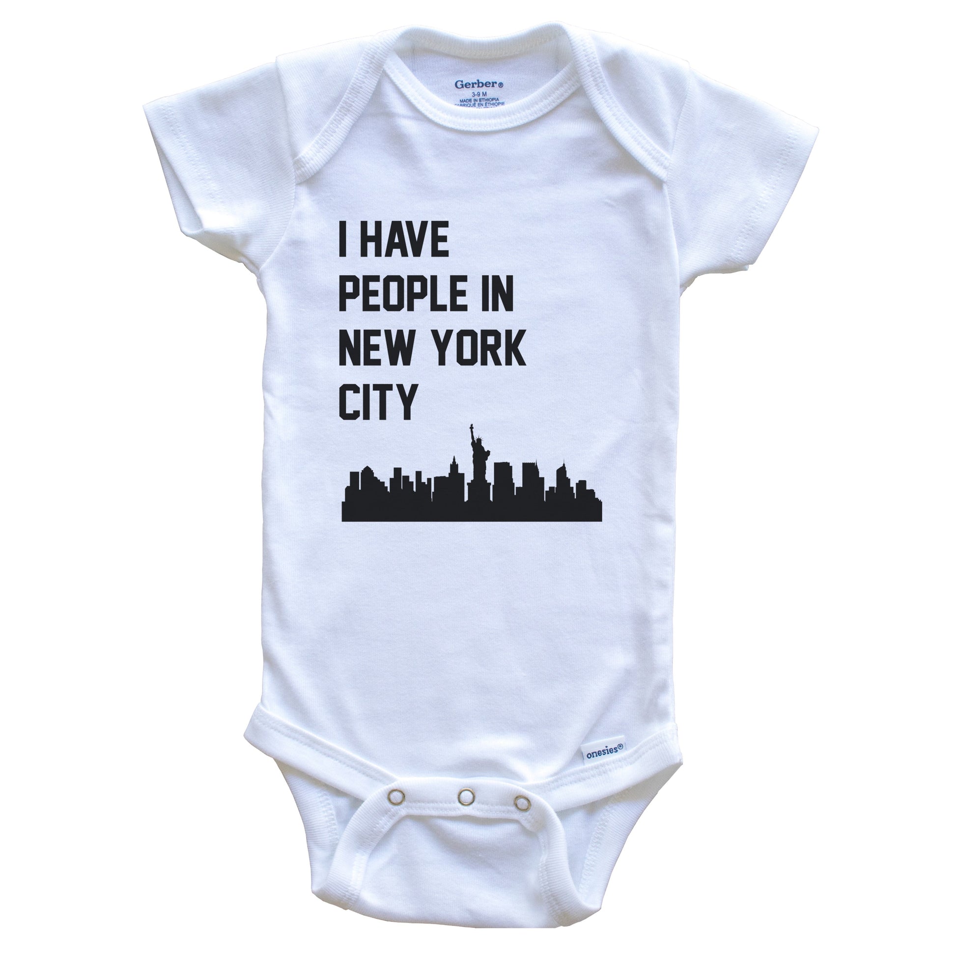 I Have People In New York City New York Skyline Baby Bodysuit