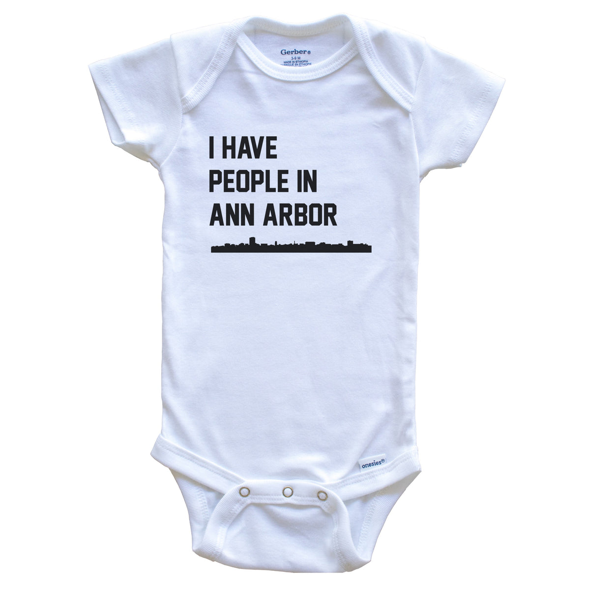 I Have People In Ann Arbor Michigan Skyline Baby Bodysuit