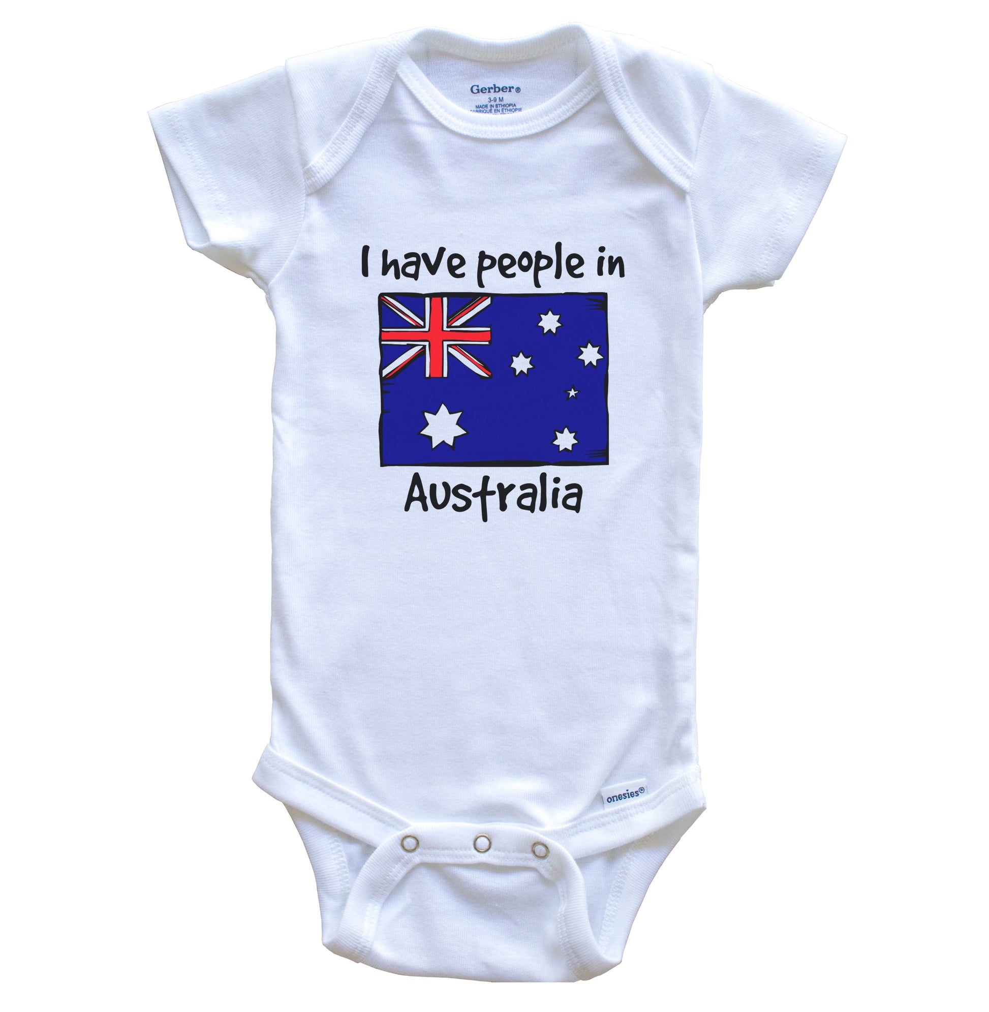 I Have People In Australia Australian Flag Baby Bodysuit