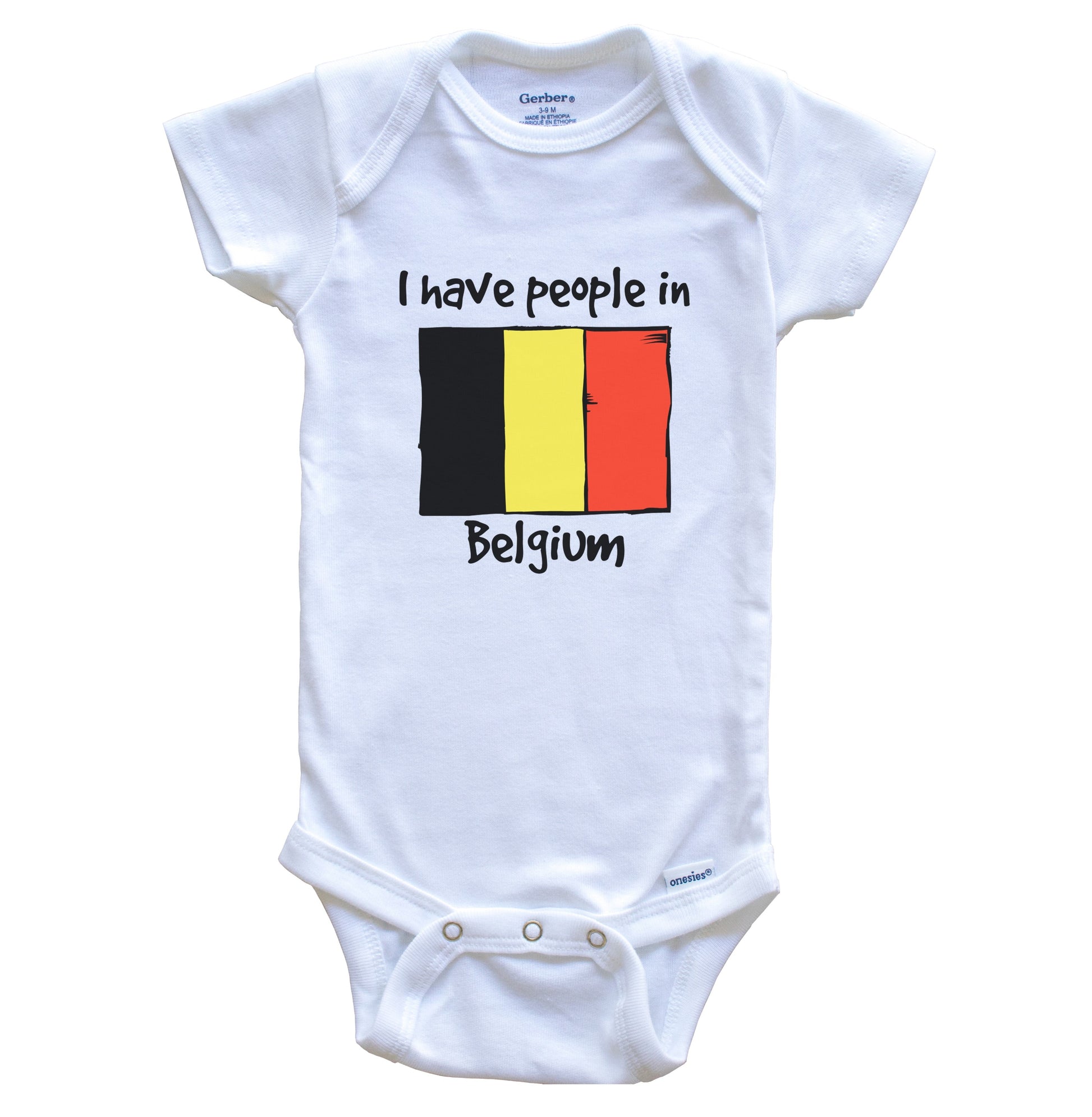 I Have People In Belgium Belgian Flag Baby Bodysuit