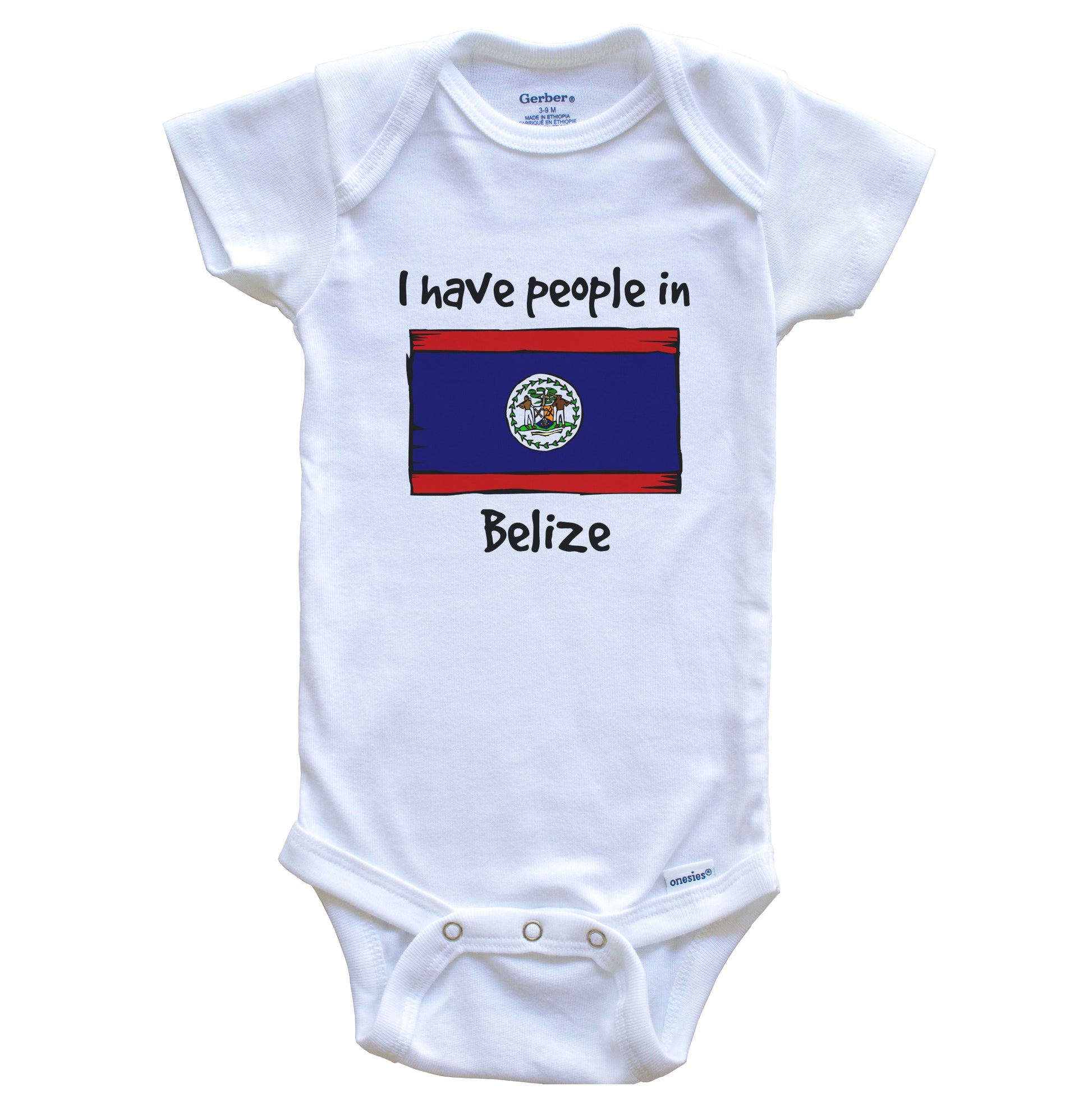 I Have People In Belize Belizean Flag Baby Bodysuit