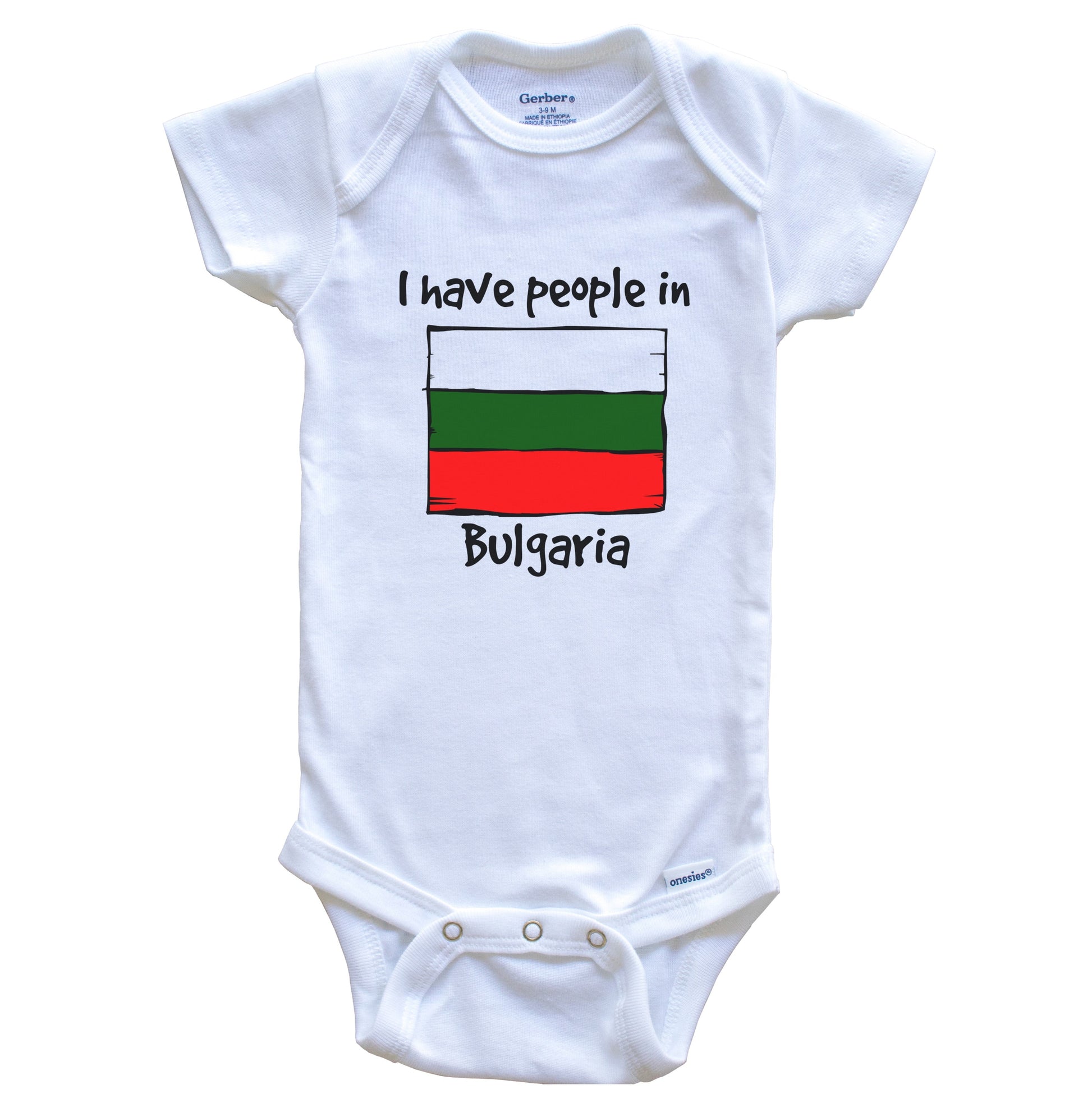 I Have People In Bulgaria Bulgarian Flag Baby Bodysuit