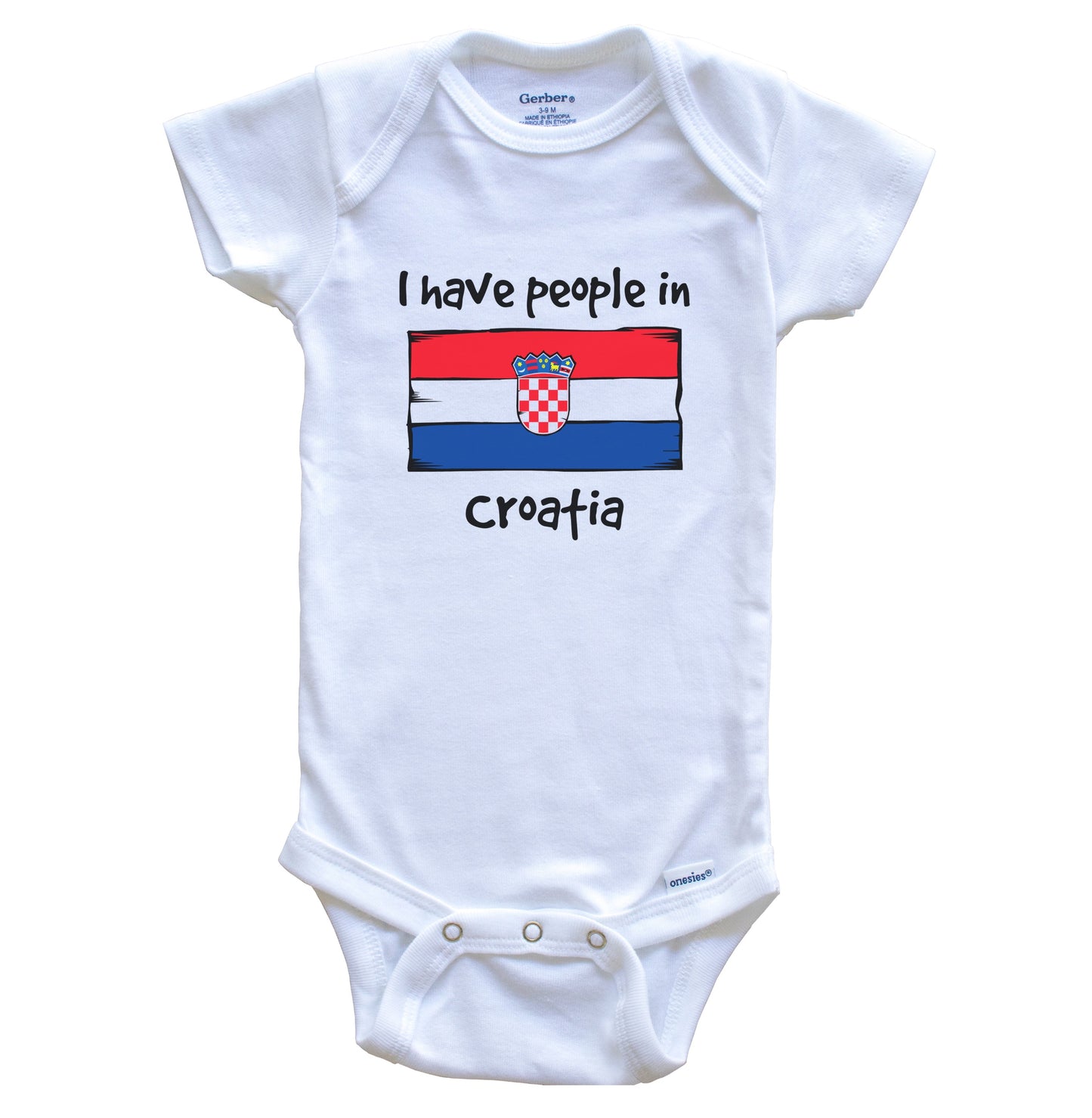 I Have People In Croatia Croatian Flag Baby Bodysuit