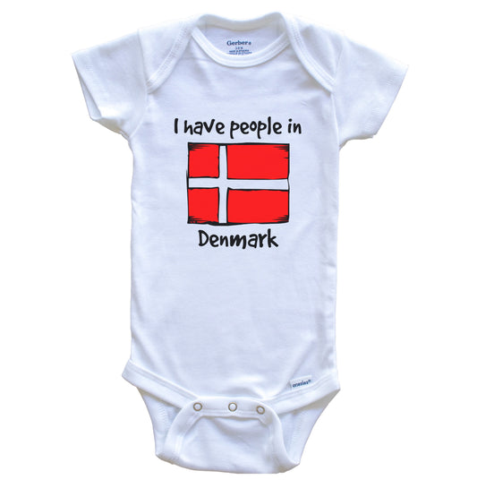 I Have People In Denmark Danish Flag Baby Bodysuit