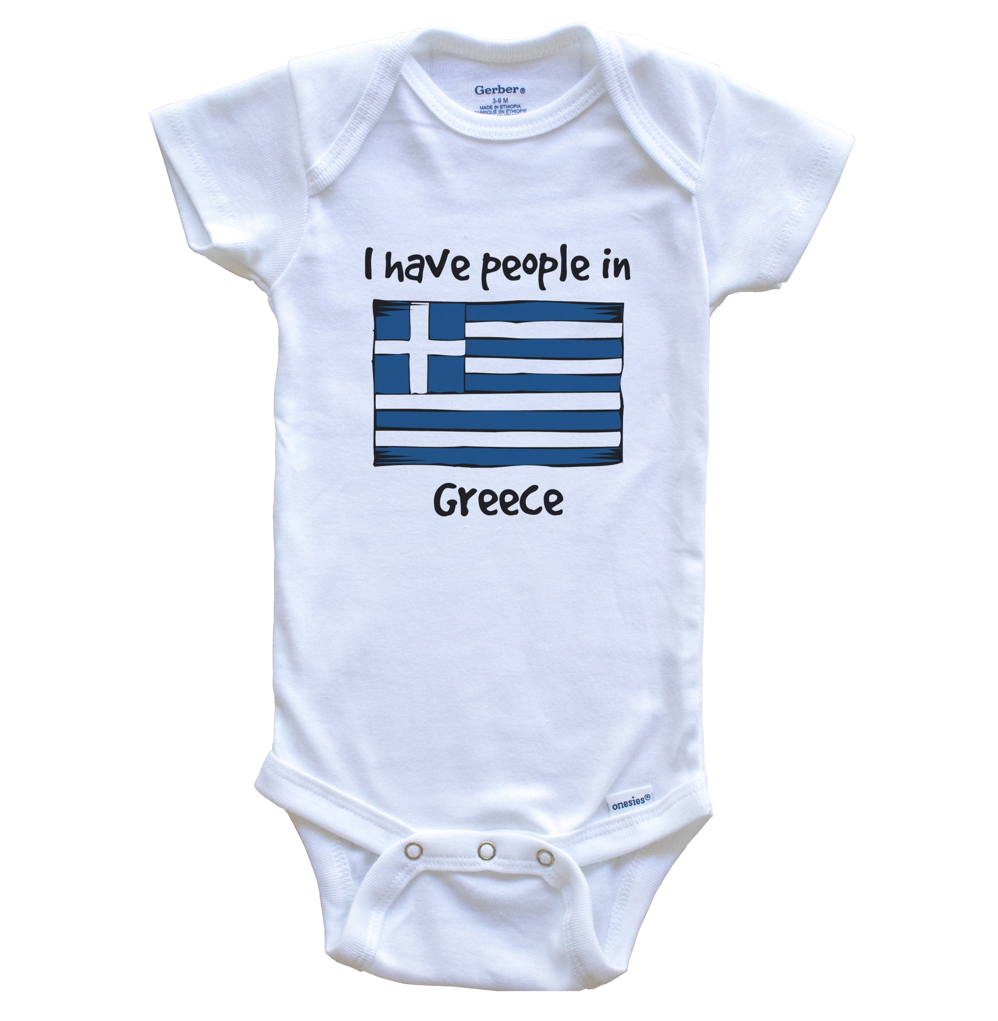 I Have People In Greece Greek Flag Baby Bodysuit
