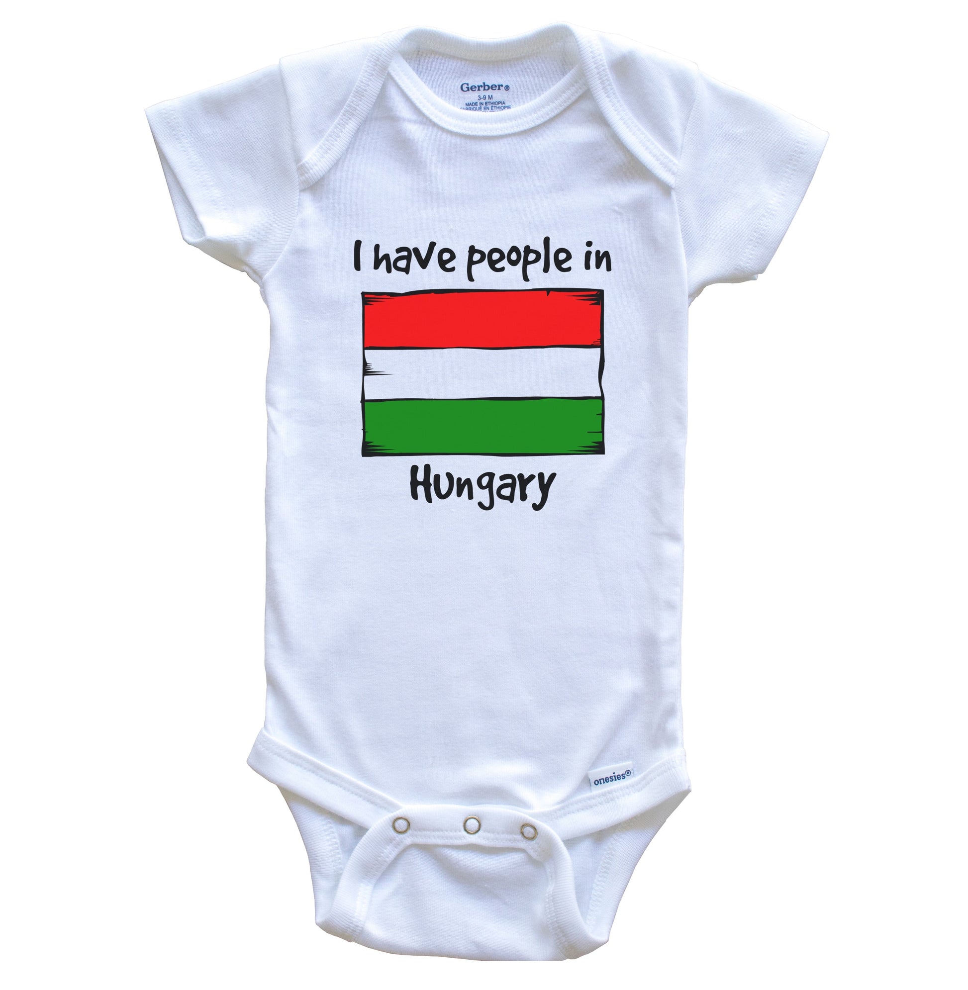 I Have People In Hungary Hungarian Flag Baby Bodysuit