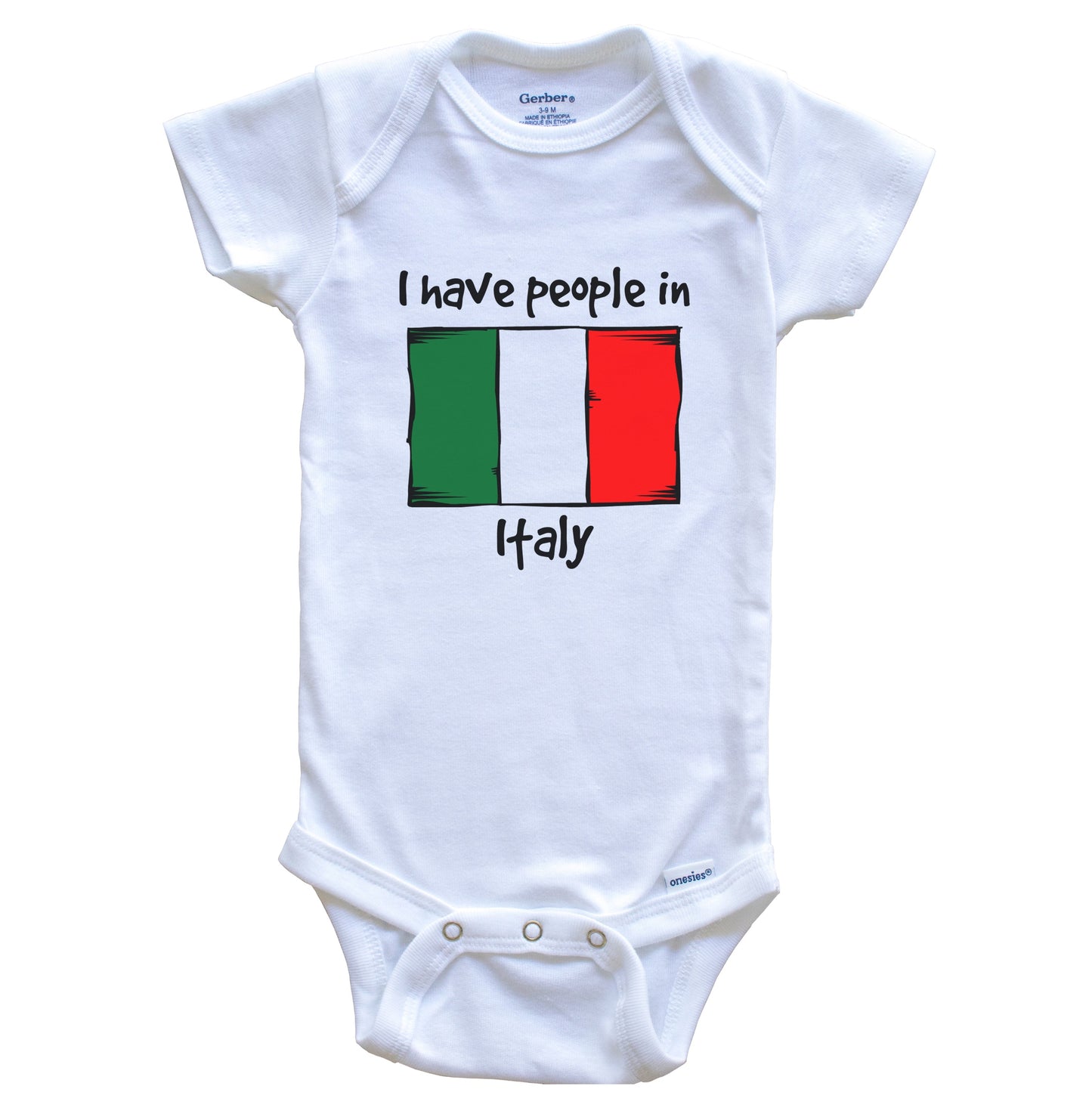 I Have People In Italy Italian Flag Baby Bodysuit