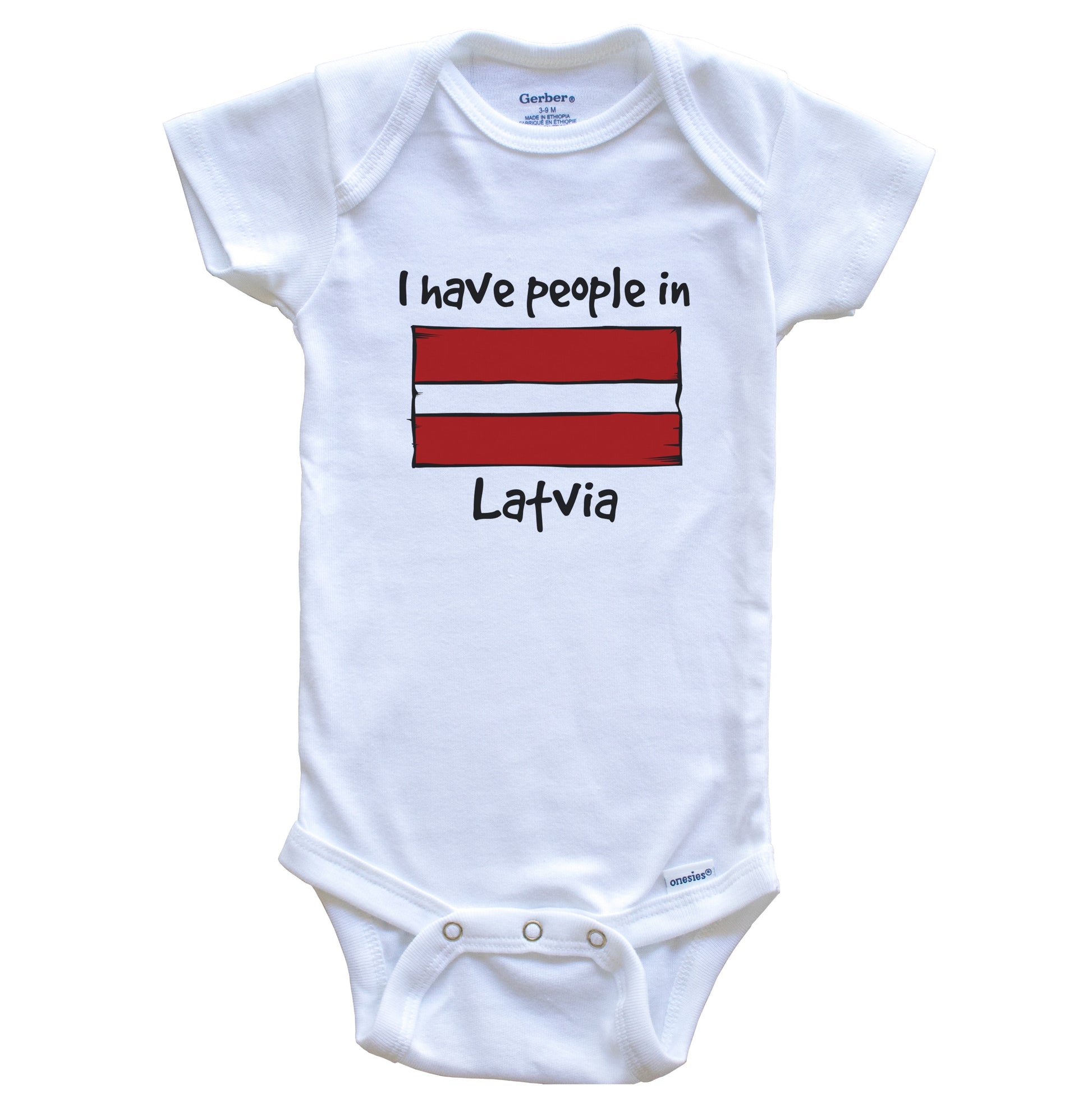I Have People In Latvia Latvian Flag Baby Bodysuit