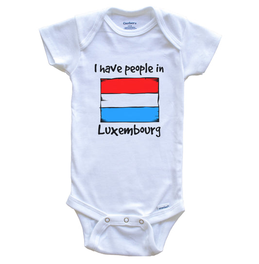 I Have People In Luxembourg Luxembourgish Flag Baby Bodysuit