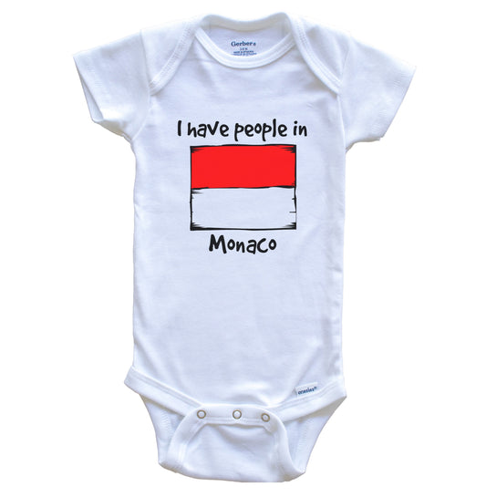 I Have People In Monaco Monacan Flag Baby Bodysuit