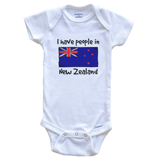 I Have People In New Zealand Kiwi Flag Baby Bodysuit