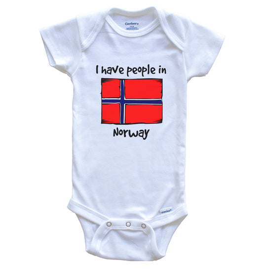 I Have People In Norway Norwegian Flag Baby Bodysuit