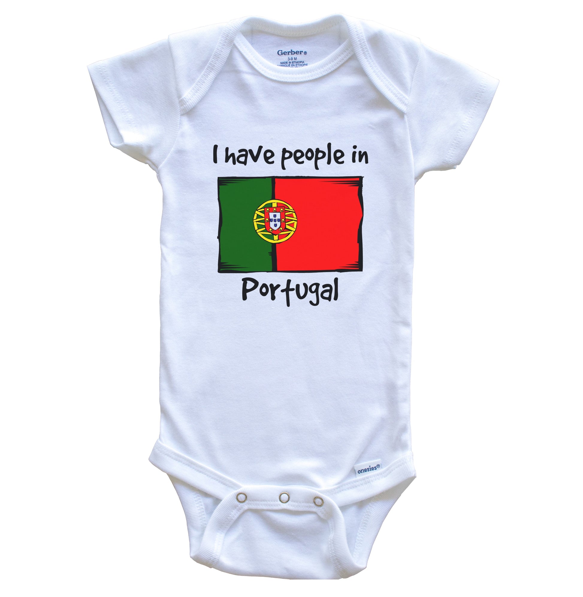 I Have People In Portugal Portuguese Flag Baby Bodysuit