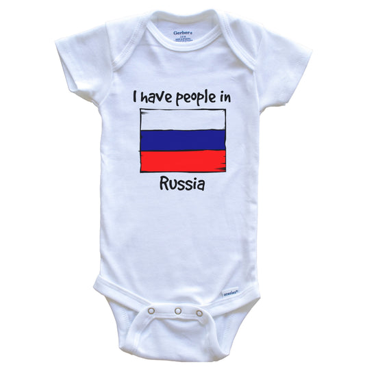 I Have People In Russia Russian Flag Baby Bodysuit