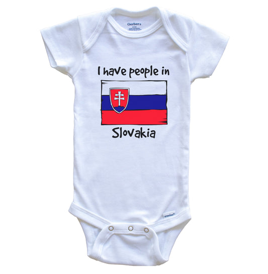 I Have People In Slovakia Slovakian Flag Baby Bodysuit