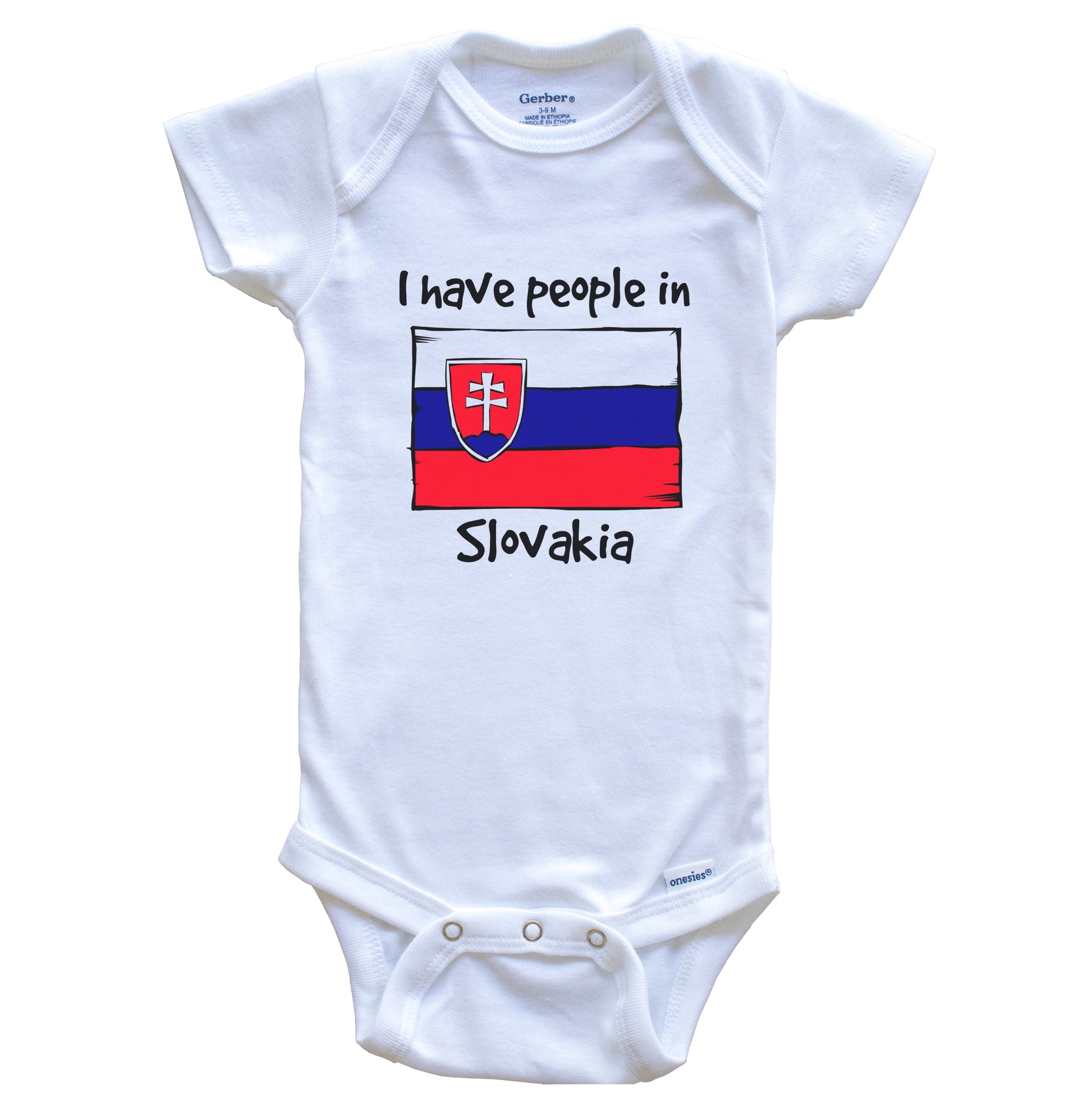I Have People In Slovakia Slovakian Flag Baby Bodysuit