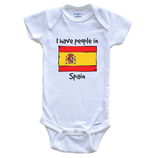 I Have People In Spain Spanish Flag Baby Bodysuit