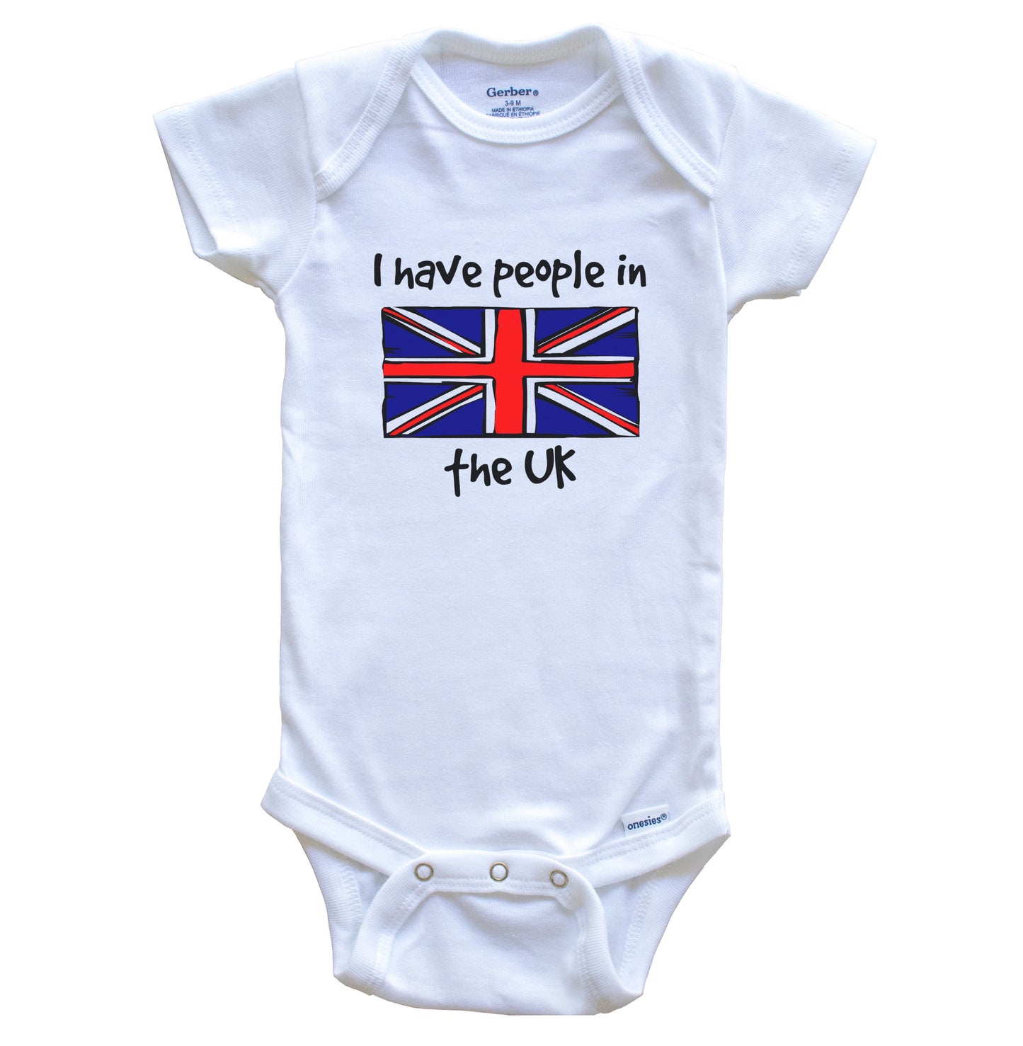 I Have People In the UK British Flag Baby Bodysuit