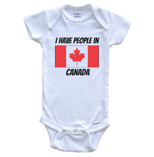Canadian Flag I Have People In Canada Baby Bodysuit