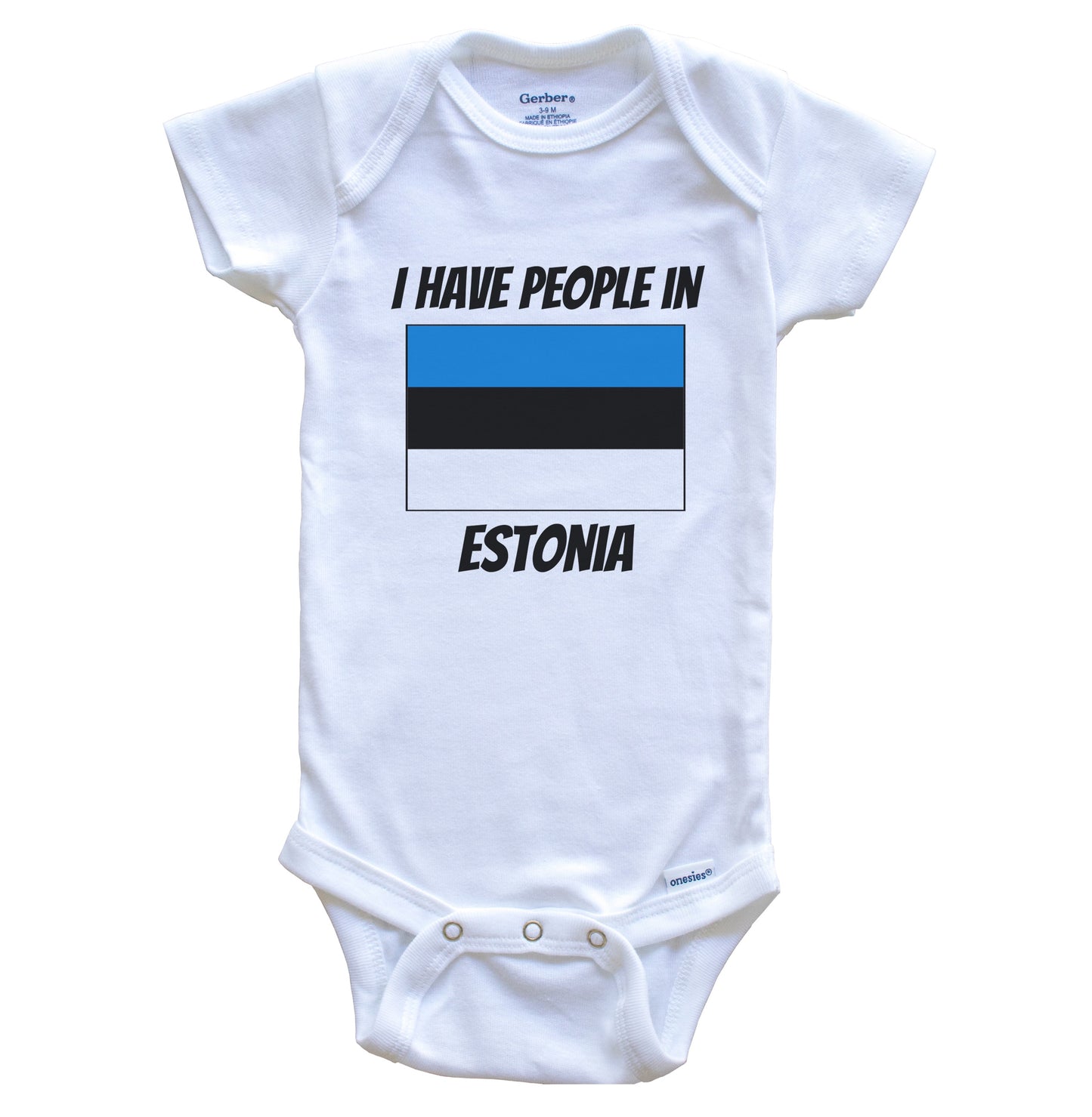 Estonian Flag I Have People In Estonia Baby Bodysuit