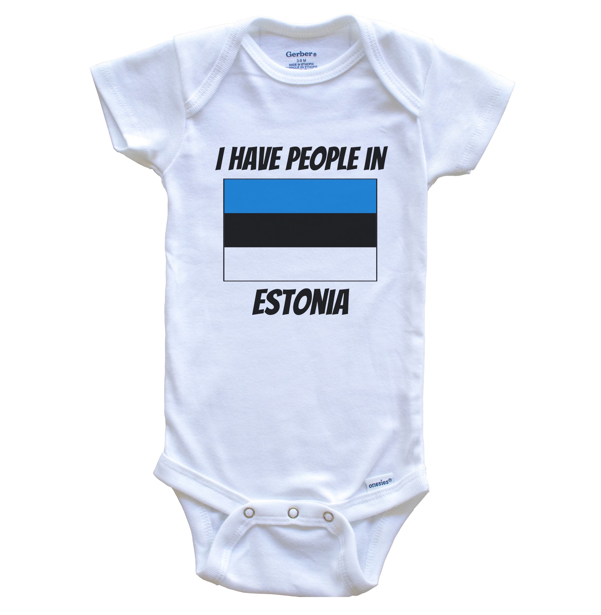 Estonian Flag I Have People In Estonia Baby Bodysuit
