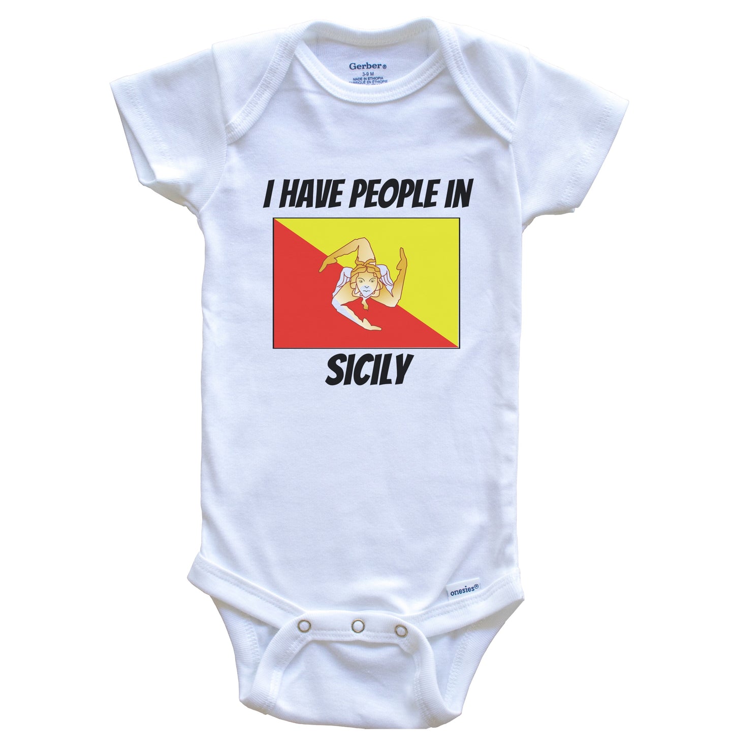 Sicilian Flag I Have People In Sicily Baby Bodysuit