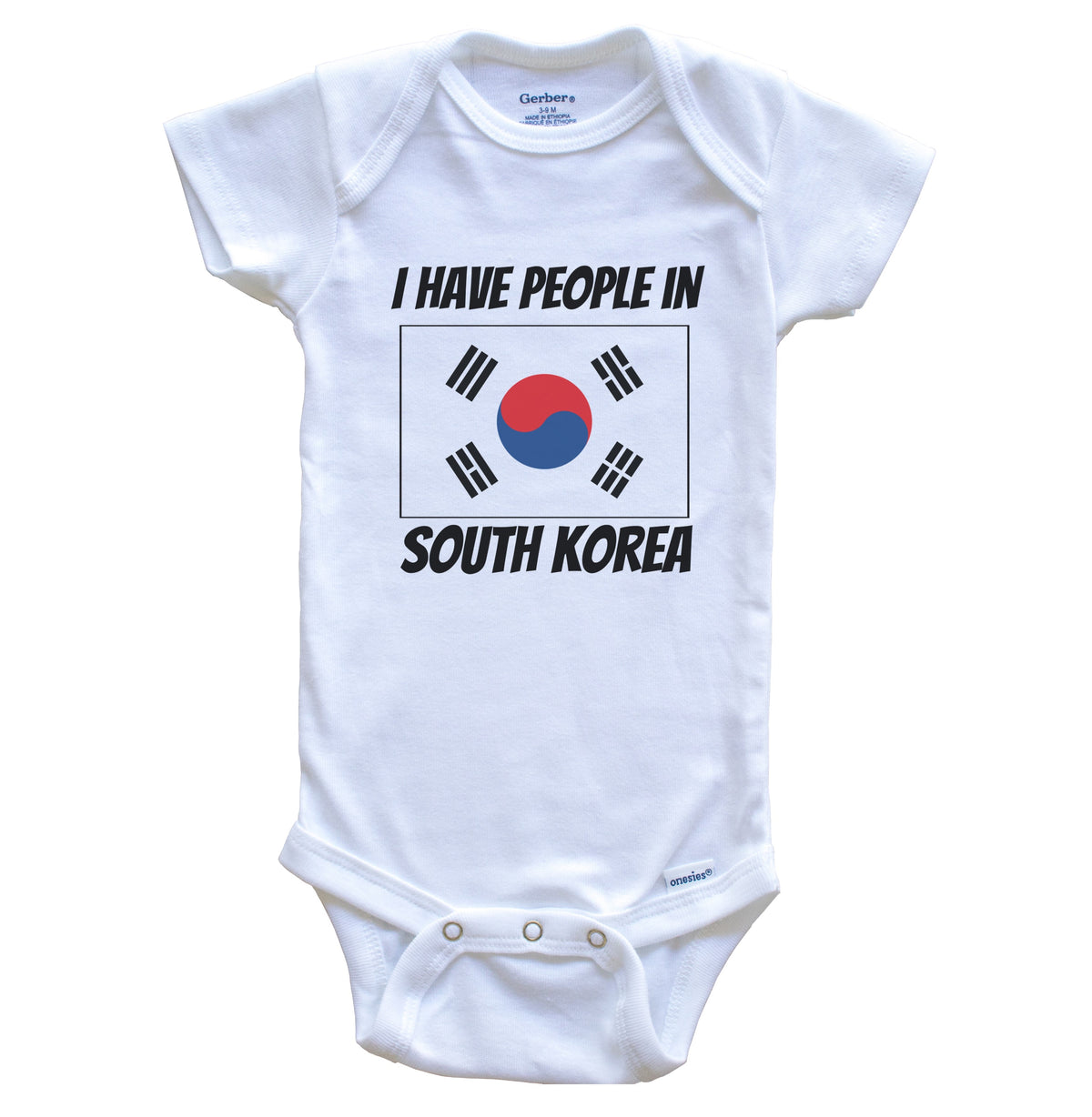 Korean Flag I Have People In South Korea Baby Bodysuit