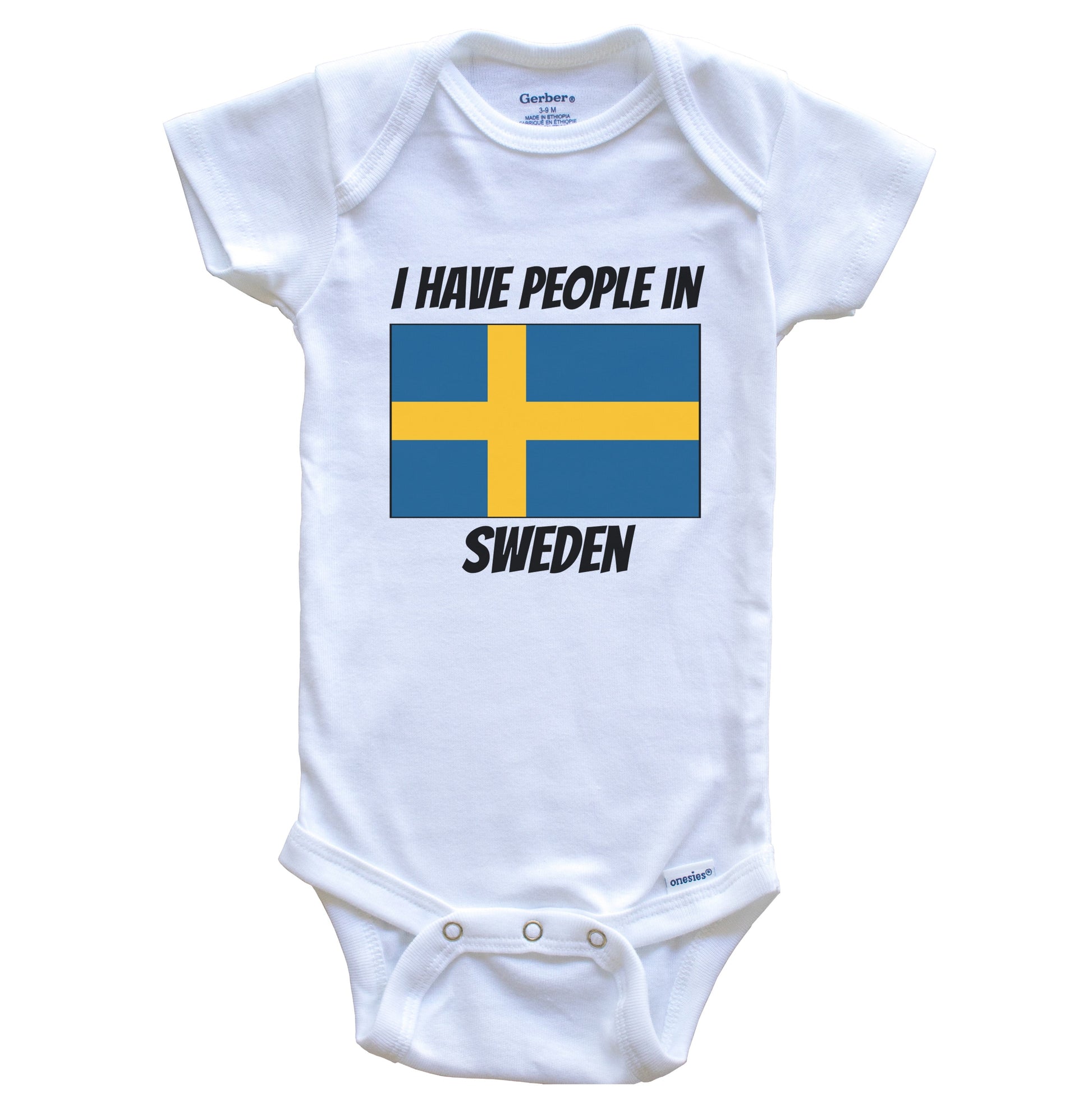 Swedish Flag I Have People In Sweden Baby Bodysuit