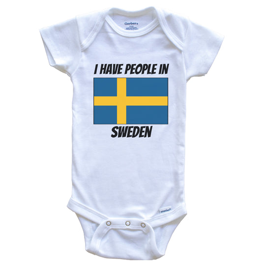Swedish Flag I Have People In Sweden Baby Bodysuit