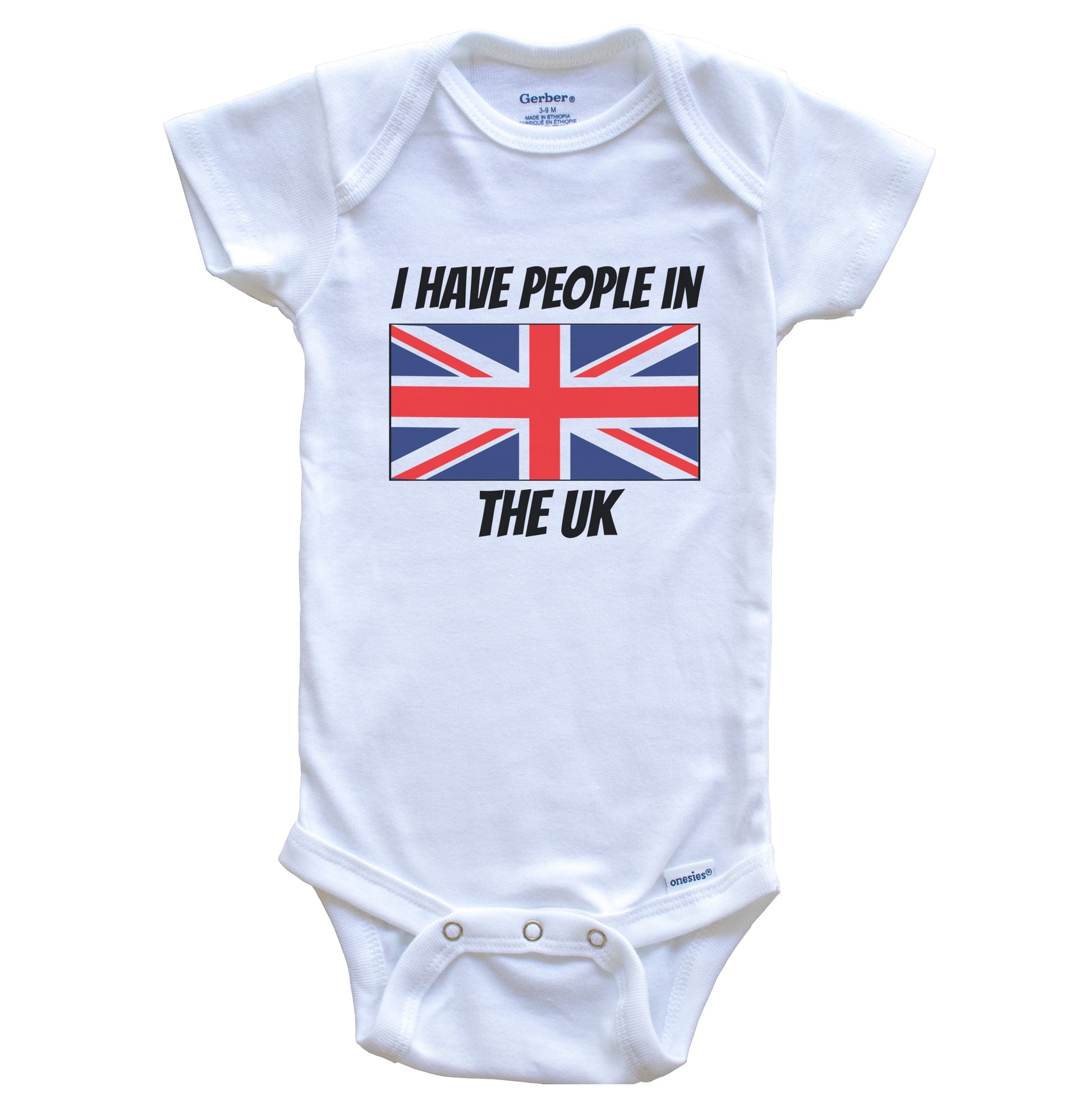 British Flag I Have People In the UK Baby Bodysuit