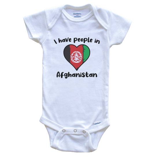 Afghan Flag Heart I Have People In Afghanistan Baby Bodysuit