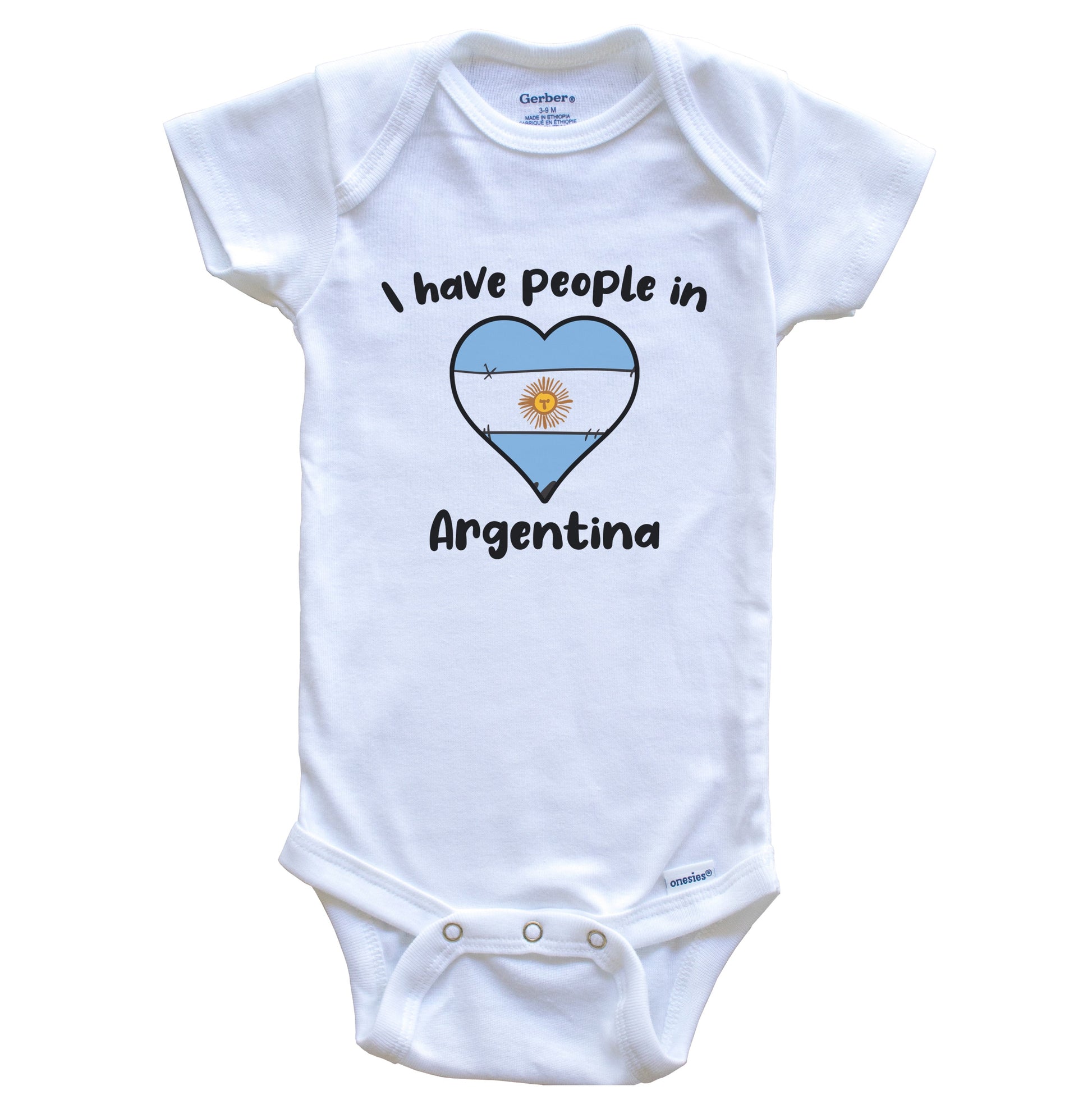 Argentinian Flag Heart I Have People In Argentina Baby Bodysuit