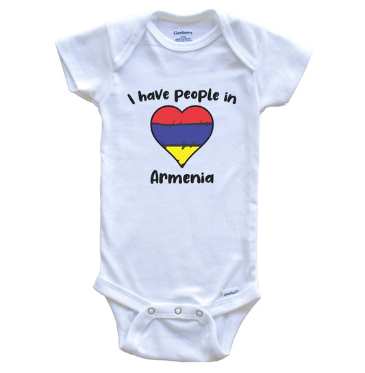 Armenian Flag Heart I Have People In Armenia Baby Bodysuit