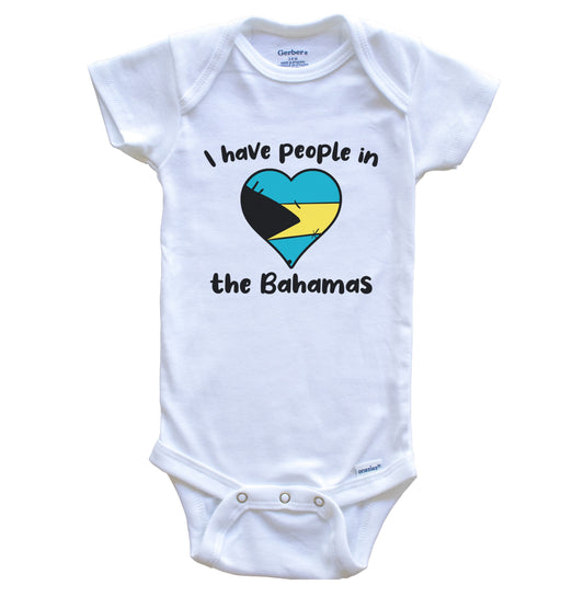 Bahamian Flag Heart I Have People In the Bahamas Baby Bodysuit