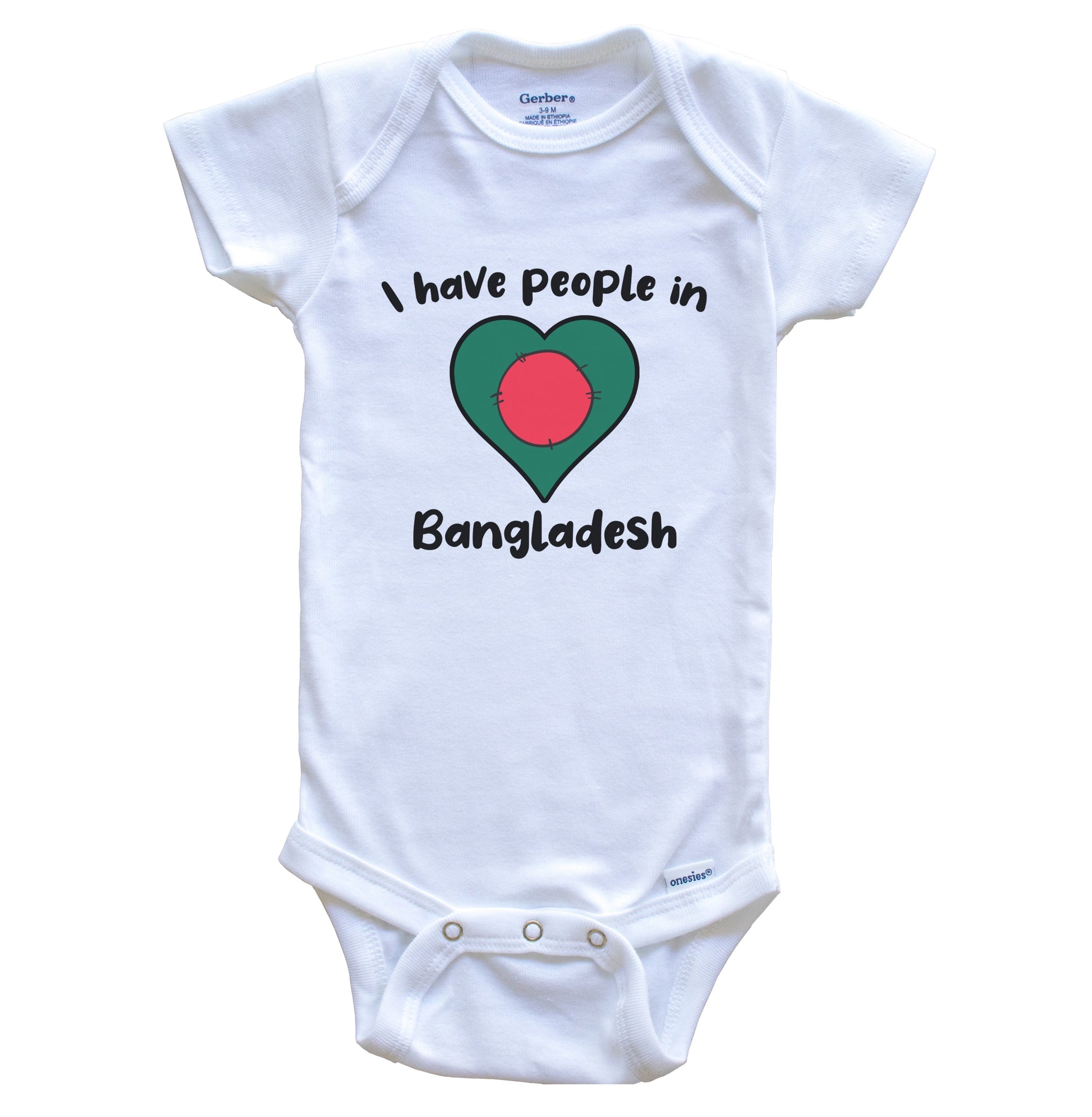 Bangladeshi Flag Heart I Have People In Bangladesh Baby Bodysuit