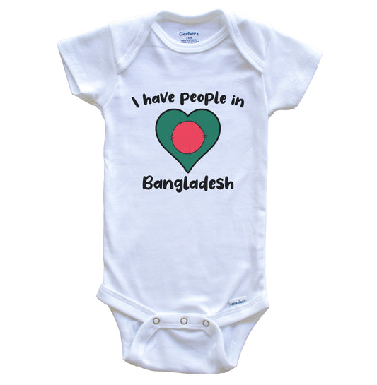 Bangladeshi Flag Heart I Have People In Bangladesh Baby Bodysuit