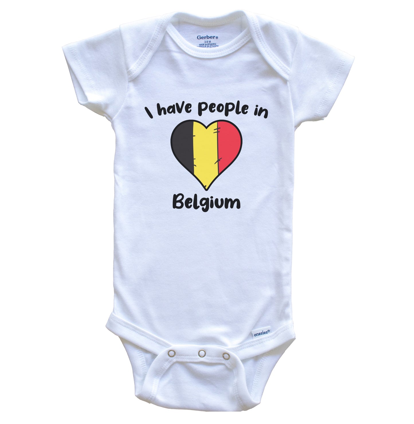 Belgian Flag Heart I Have People In Belgium Baby Bodysuit