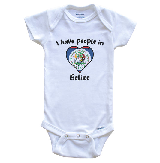 Belizean Flag Heart I Have People In Belize Baby Bodysuit