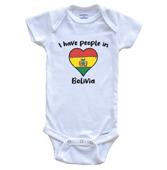 Bolivian Flag Heart I Have People In Bolivia Baby Bodysuit