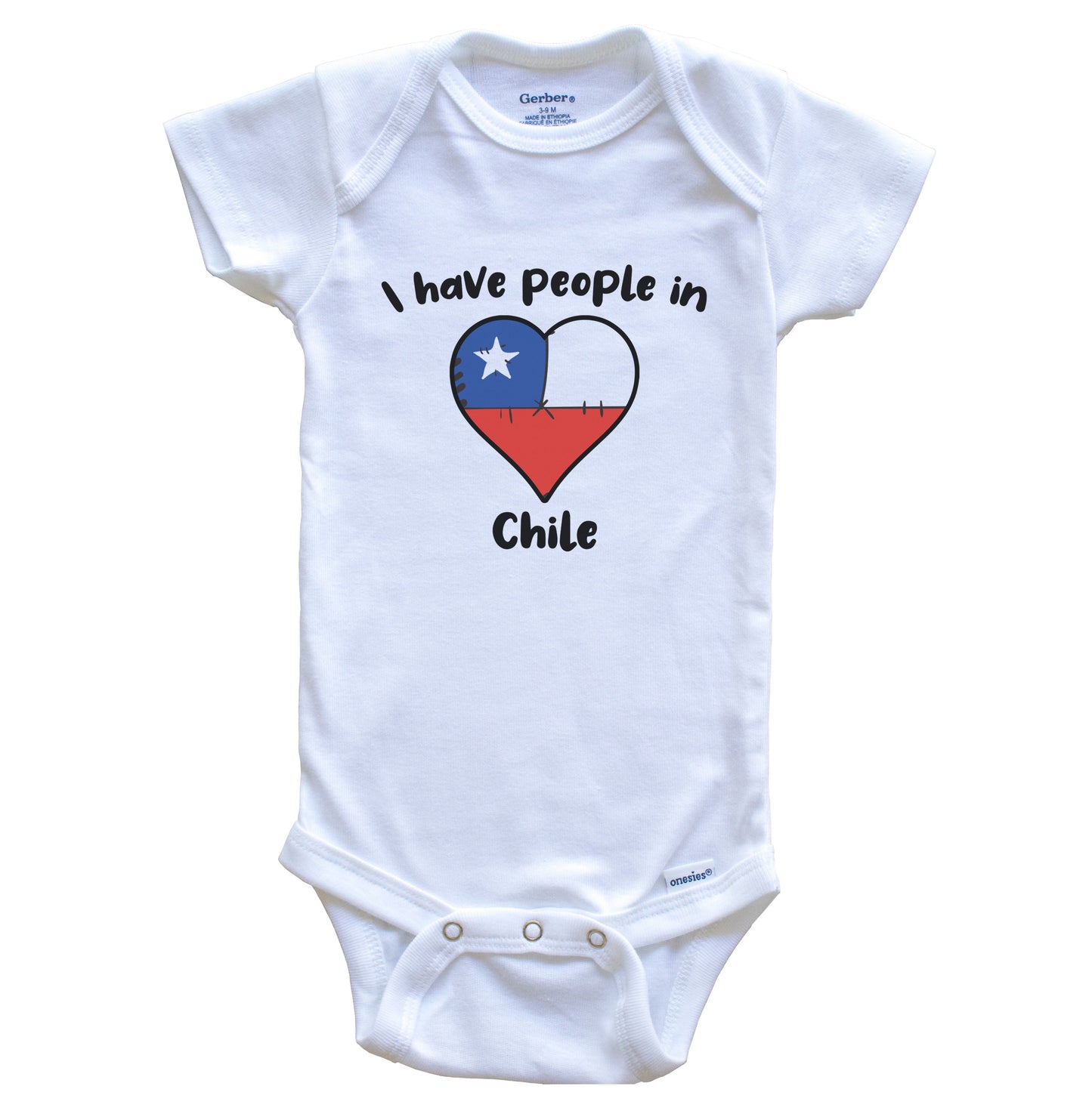 Chilean Flag Heart I Have People In Chile Baby Bodysuit