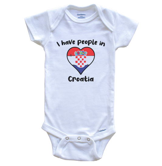 Croatian Flag Heart I Have People In Croatia Baby Bodysuit