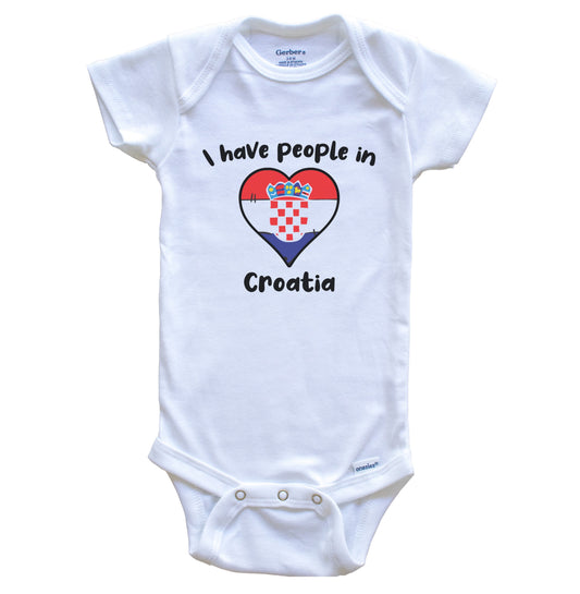 Croatian Flag Heart I Have People In Croatia Baby Bodysuit