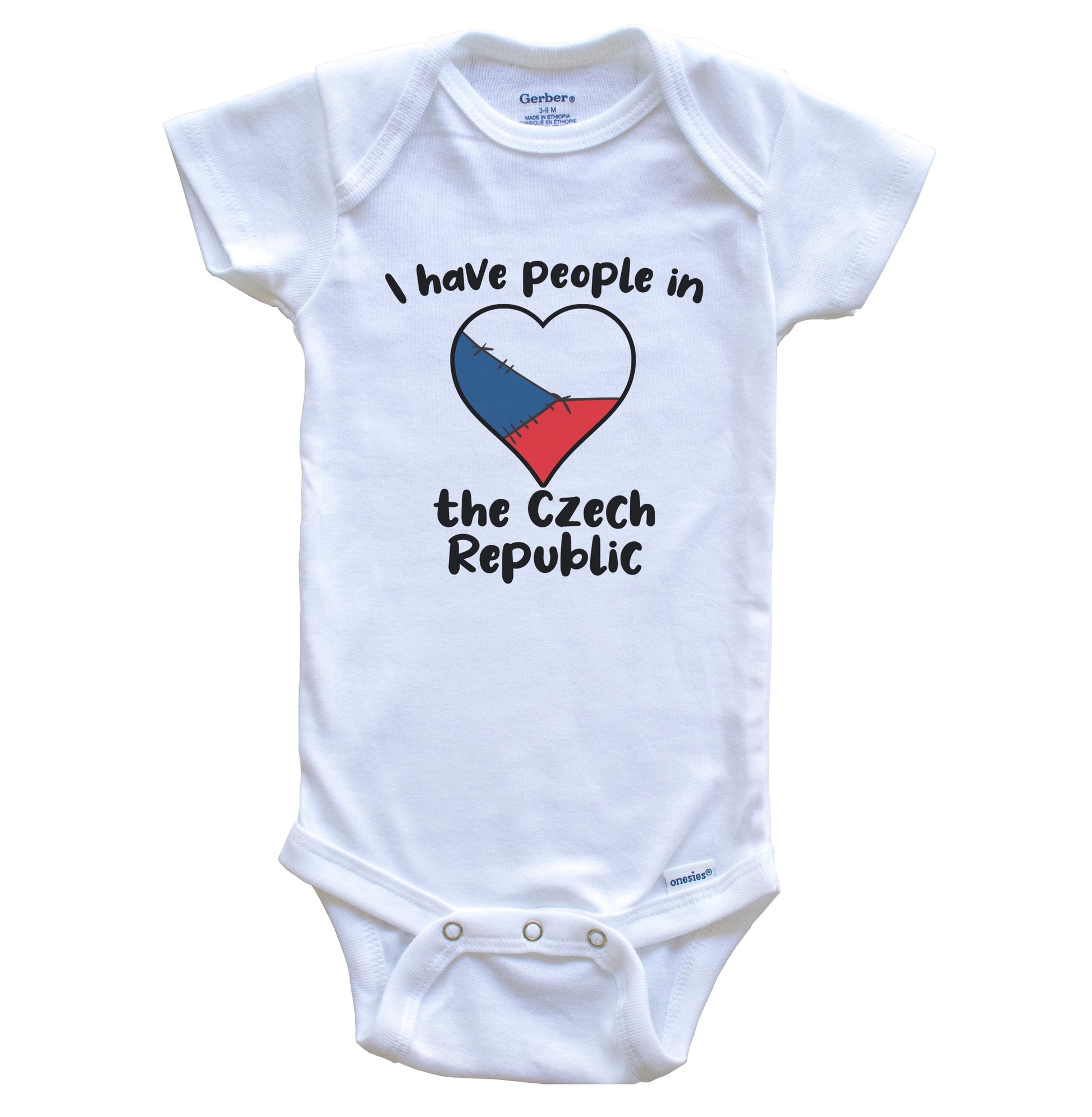 Czech Flag Heart I Have People In the Czech Republic Baby Bodysuit