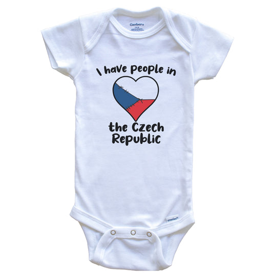 Czech Flag Heart I Have People In the Czech Republic Baby Bodysuit