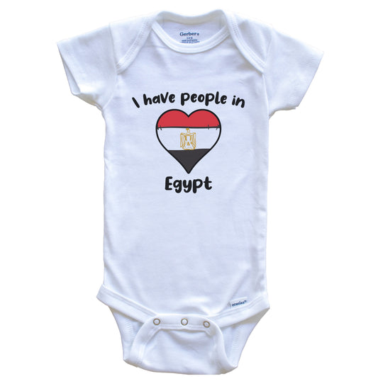Egyptian Flag Heart I Have People In Egypt Baby Bodysuit