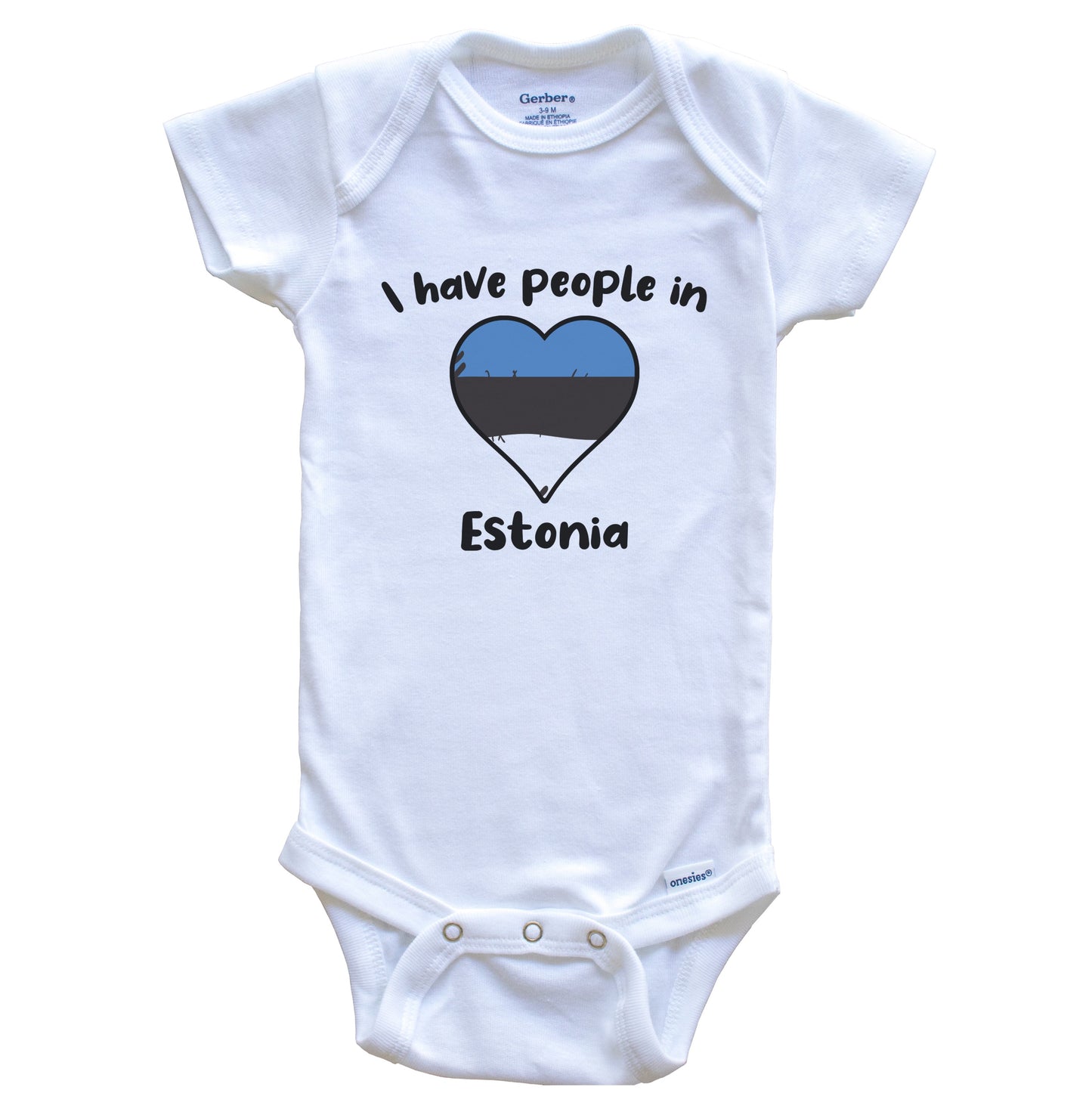 Estonian Flag Heart I Have People In Estonia Baby Bodysuit