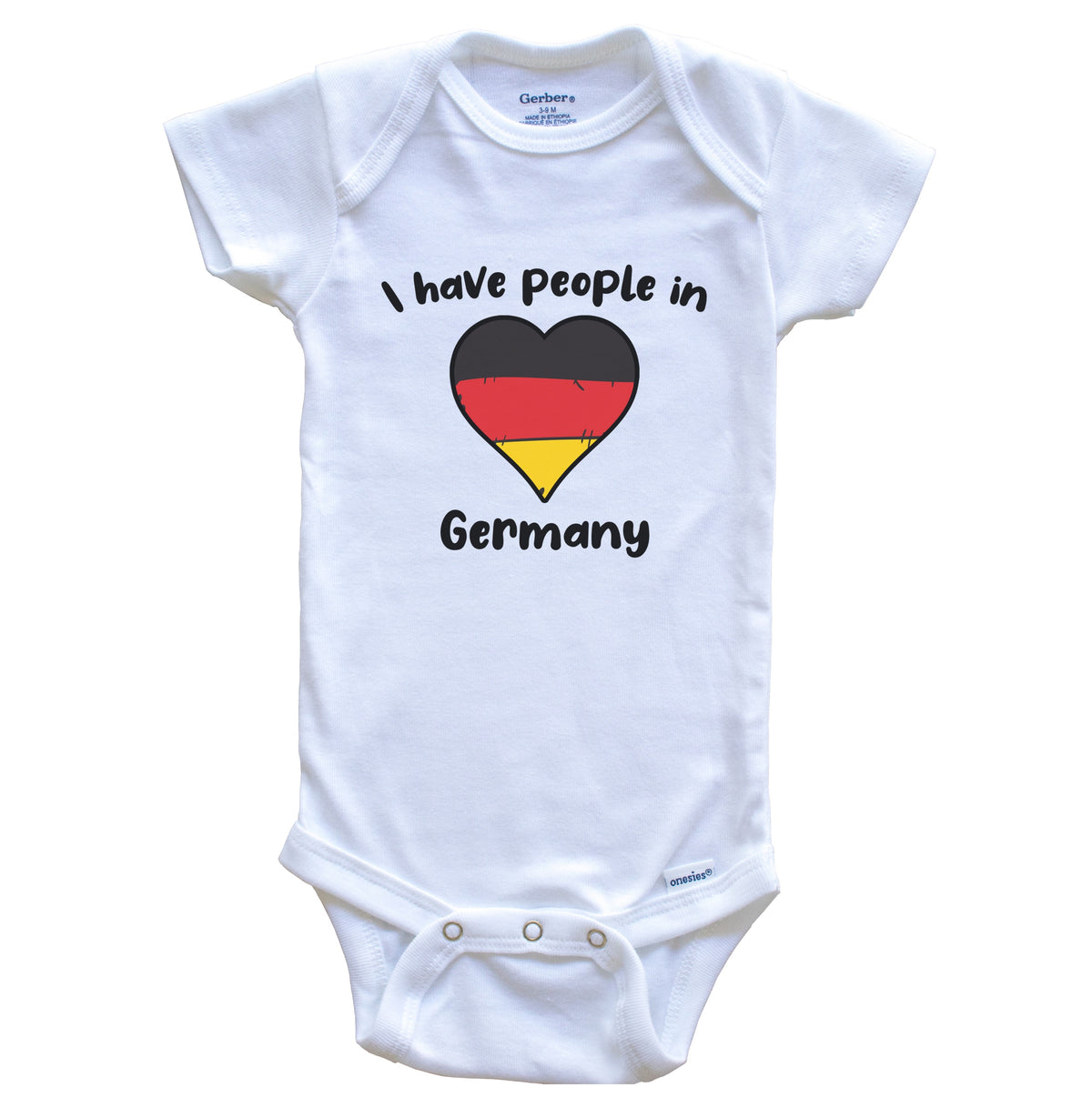 German Flag Heart I Have People In Germany Baby Bodysuit