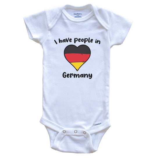 German Flag Heart I Have People In Germany Baby Bodysuit